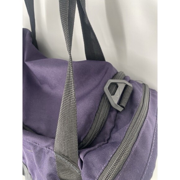 Vintage 90s Nike Duffel Bag Luggage Gym Purple Black White Tag Swoosh - Picture 8 of 11